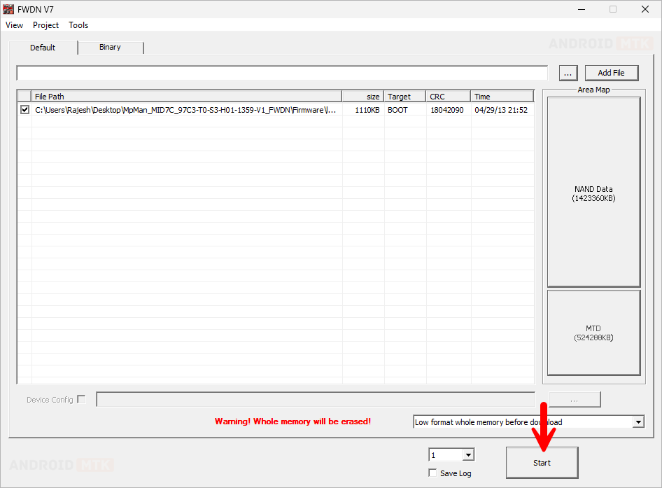FWDN V7 Tool Start Flashing FWDN V7 Tool Start Flashing