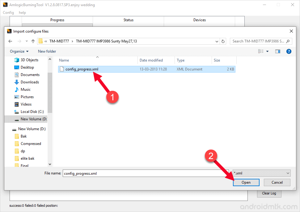 Amlogic USB Burning Tool Config Select