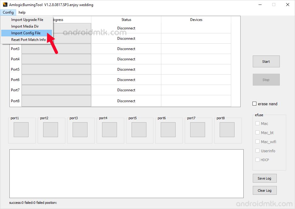 Amlogic USB Burning Tool Import Config File