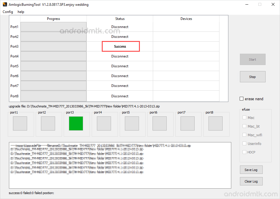 Amlogic USB Burning Tool Success