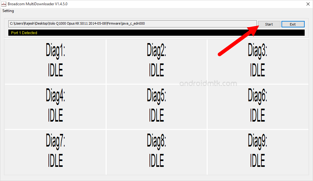 Broadcom MultiDownloader Start Flashing