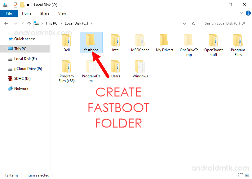 Create Fastboot folder