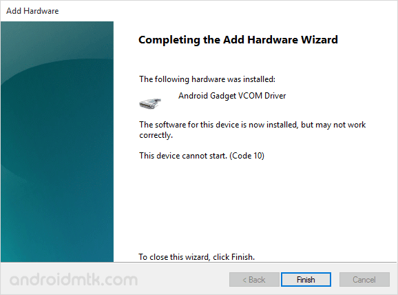 device manager cdc vcom complete