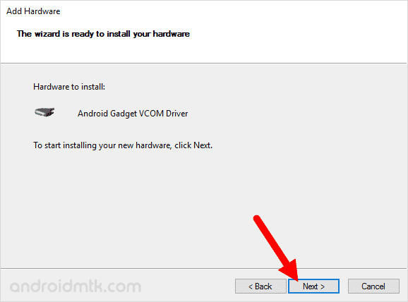 device manager cdc vcom hardware install