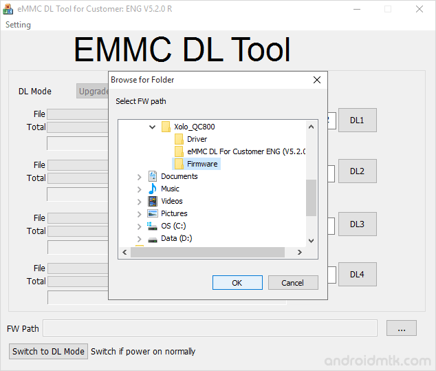 eMMC DL For Customer Add Firmware Folder