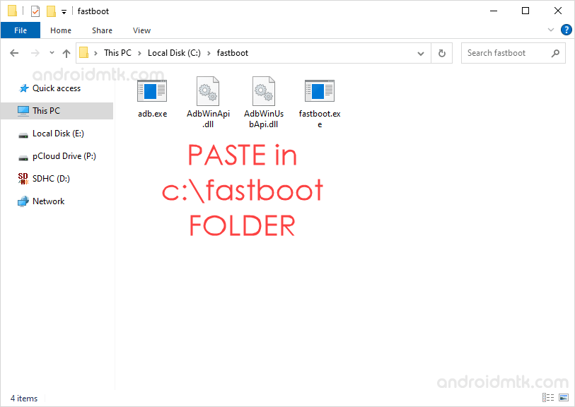Fastboot files copied