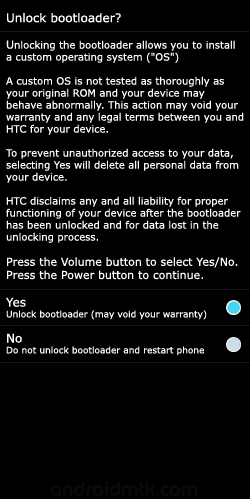 HTC Unlock Bootloader Yes