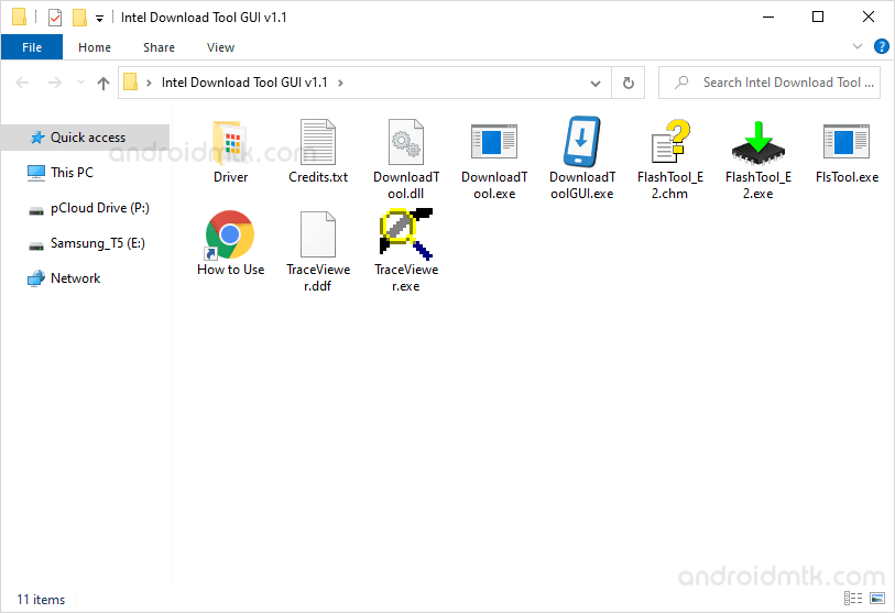 Intel Download Tool GUI Files