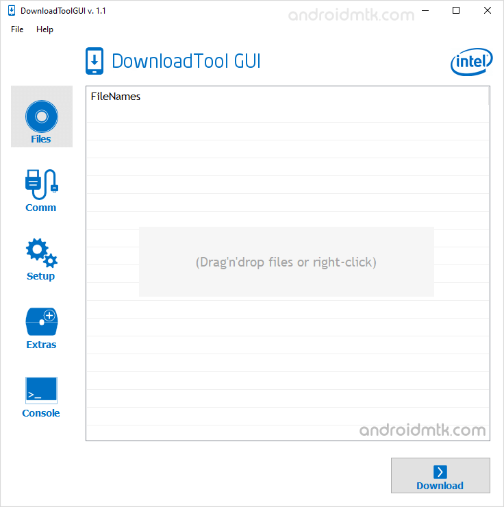 intel download tool gui