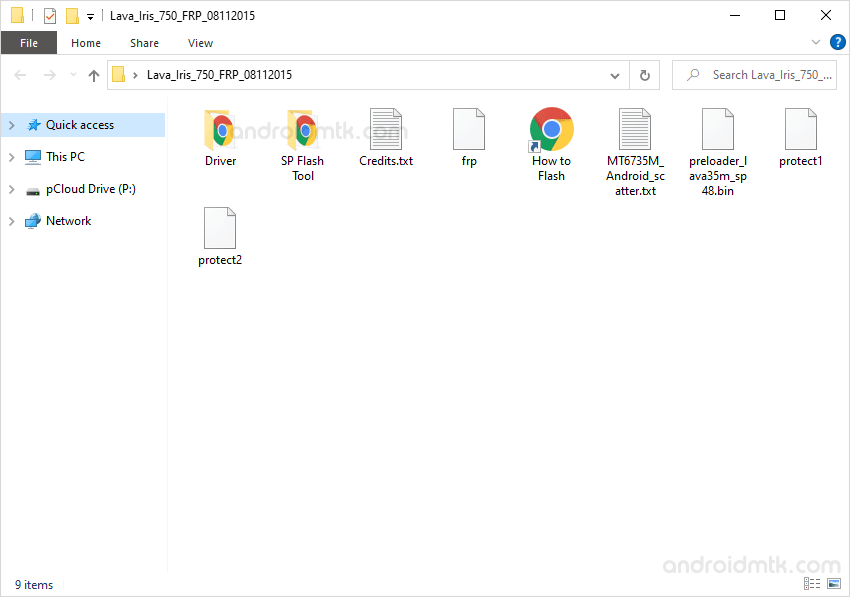 Lava Iris 750 FRP Files