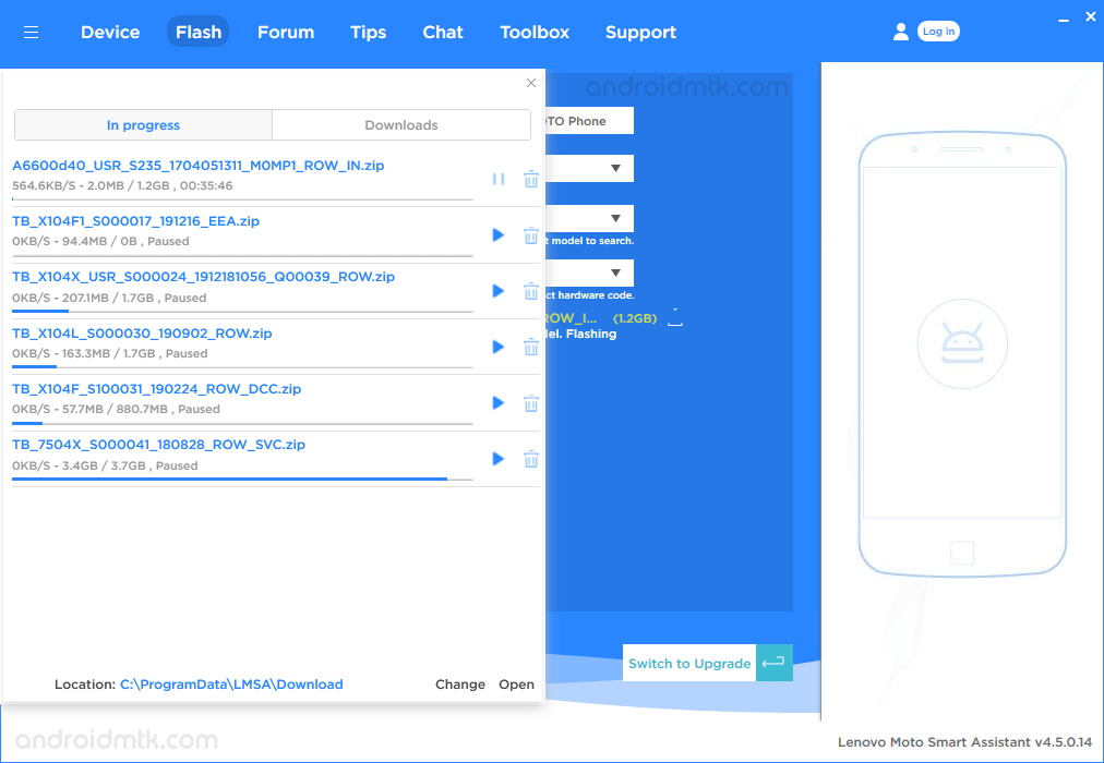 Lenovo Moto Smart Assistant Downloading