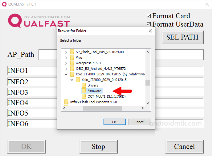 Locate Rom in Qualfast Software