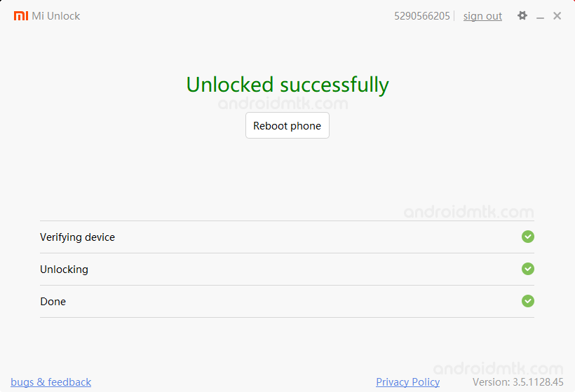 mi unlock tool unlocked