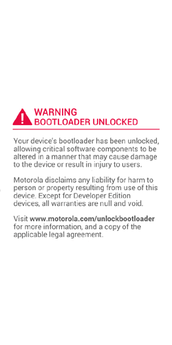 Motorola Bootloader Warning
