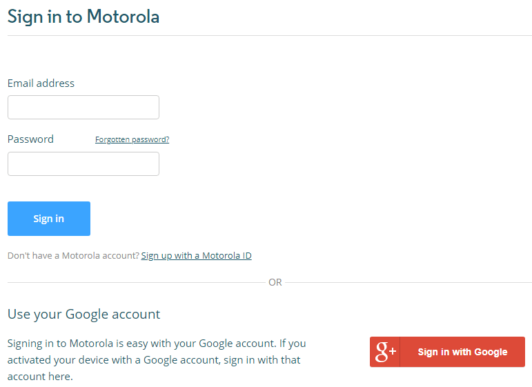 Motorola Signin