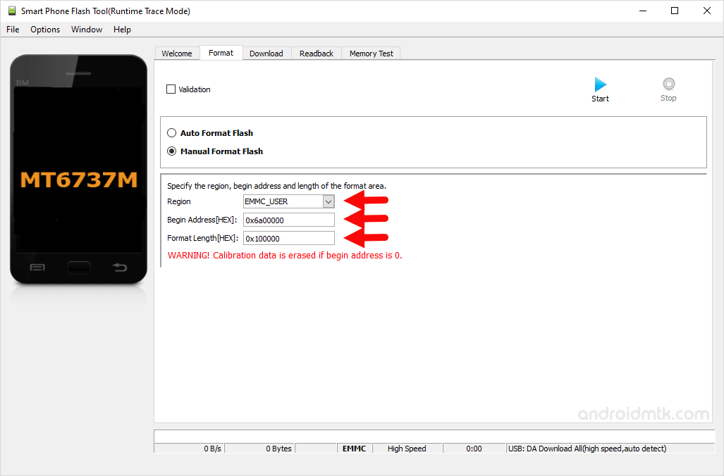 manual format parameter