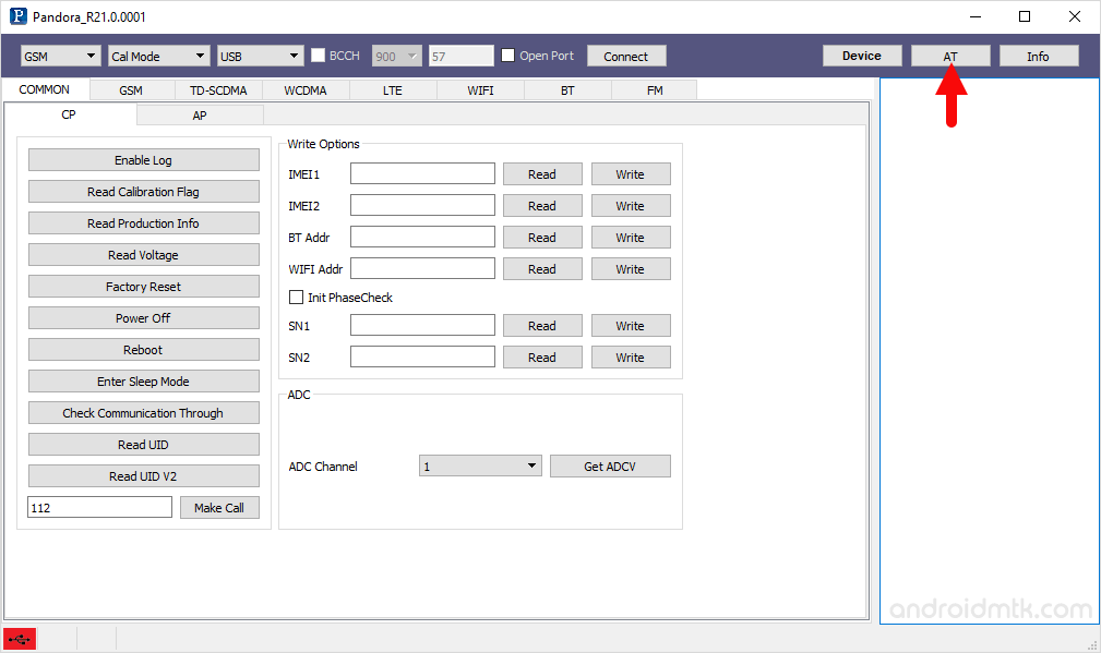 pandora tool at dialog