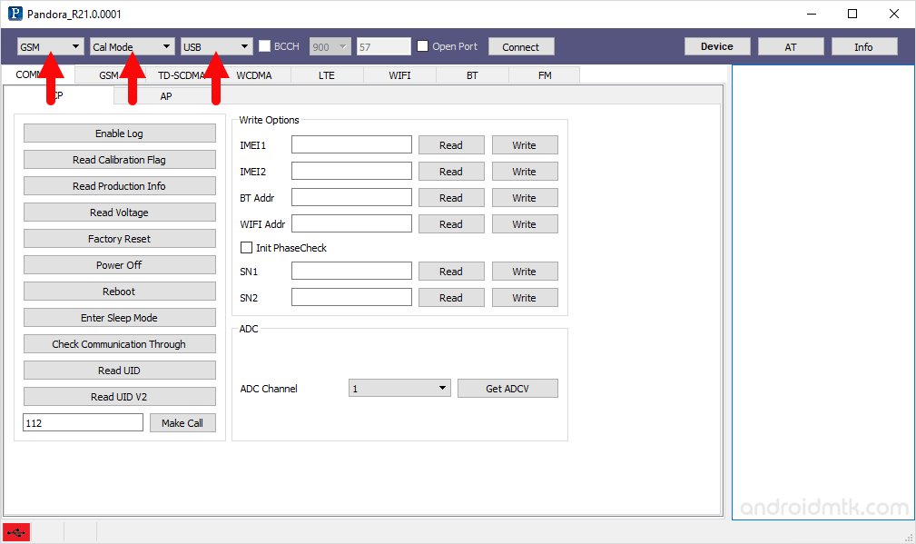 pandora tool connect area