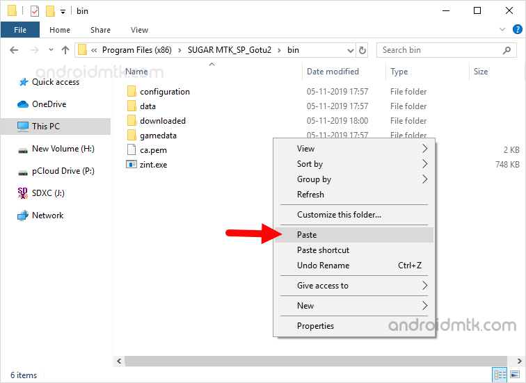 paste configuration data mbn