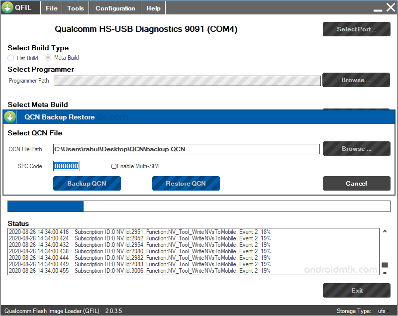 QFIL QCN Restoring