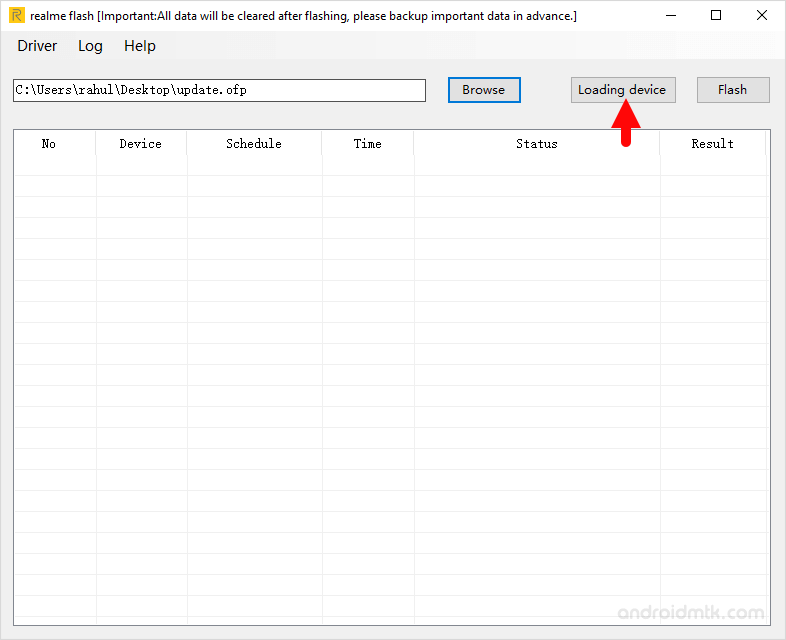 Realme Flash Tool Loading Device