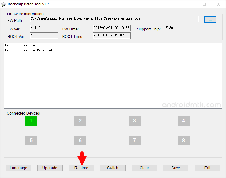 RockChip Batch Tool Restore