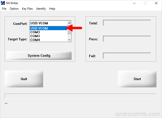 SN Write Tool Comport