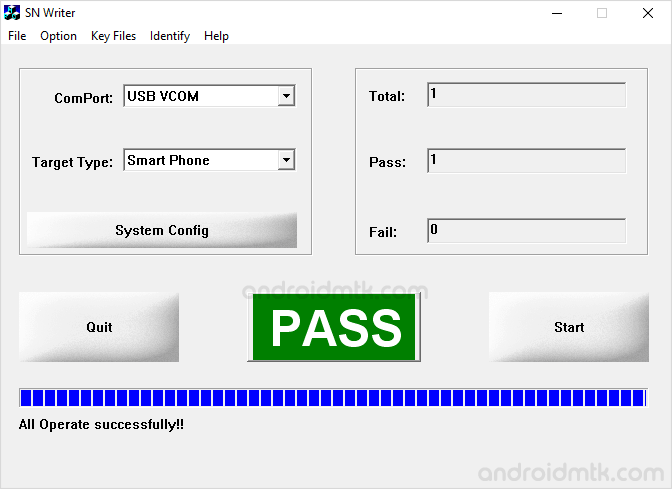 SN Write Tool Success