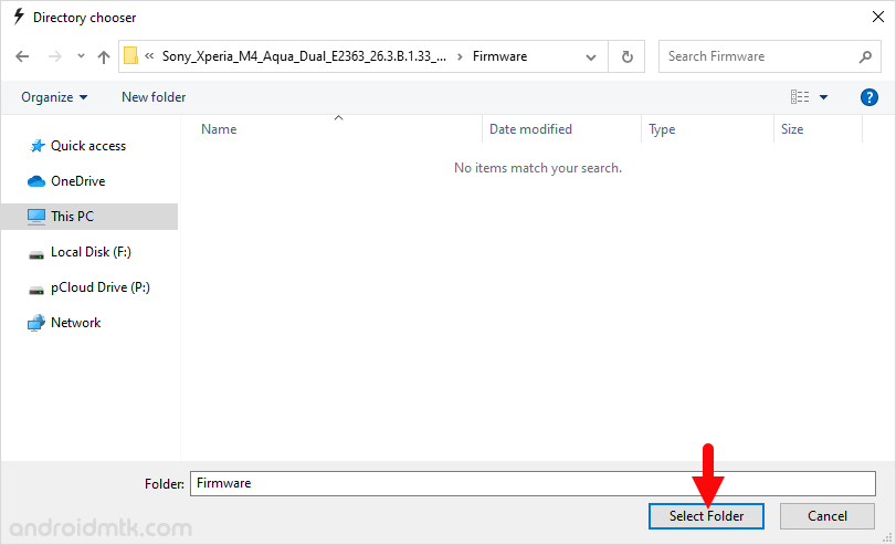 Sony Mobile Flasher Firmware Folder Select