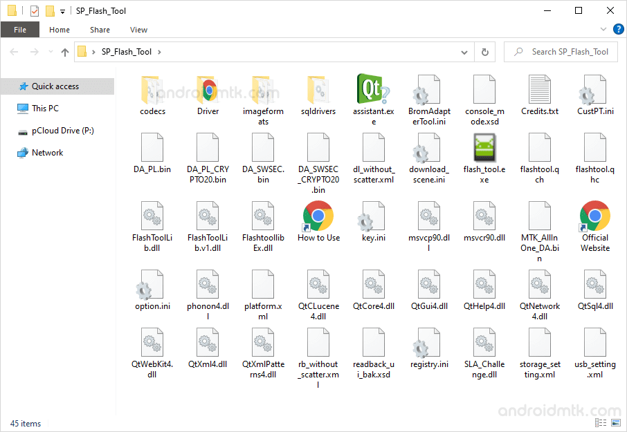 Smartphone Flash Tool Extracted Files