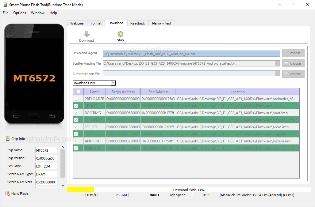 SmartPhone Flash Tool Flashing