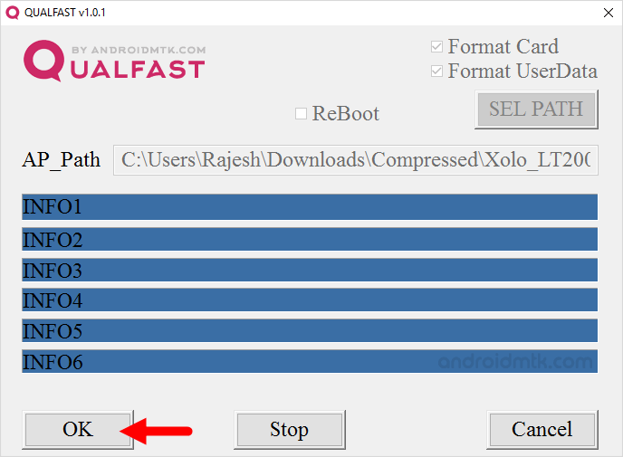 Start Flash in Qualfast Software