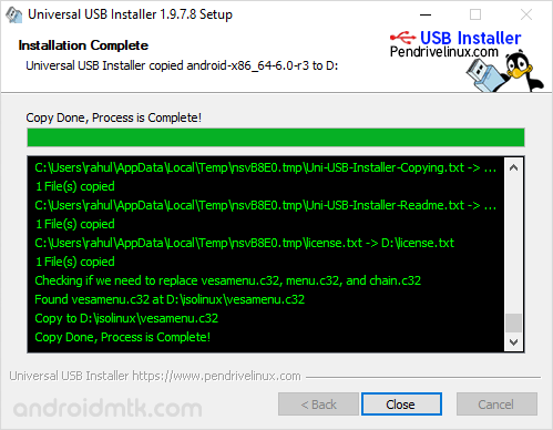 Universal USB Installer Complete