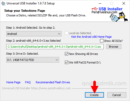 Universal USB Installer Create