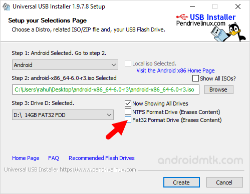 Universal USB Installer fat32