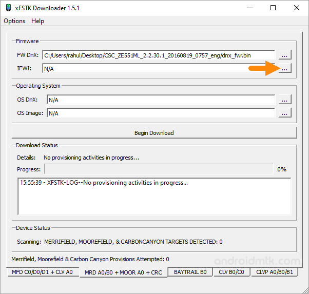 xFSTK Firmware IFWI Button