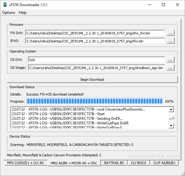 xFSTK Flash Success